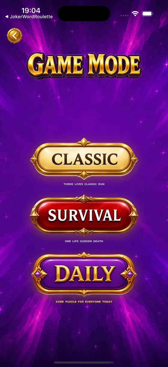 Game mode selection